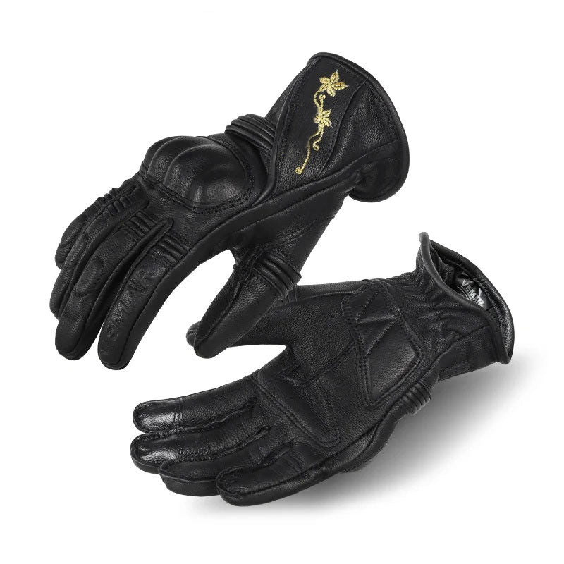 Women's Retro Motorcycle Touchscreen Leather Gloves-G31