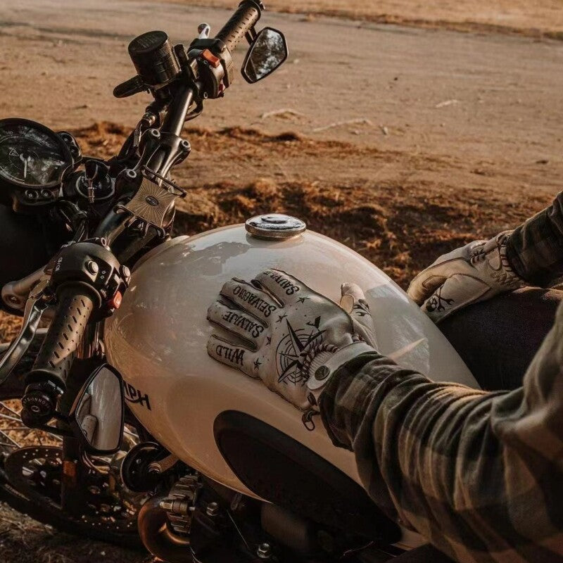 Retro Harley-Style Full-Finger Motorcycle Gloves-G43