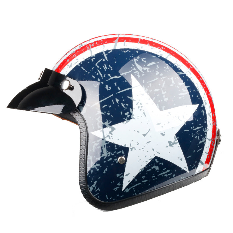 Retro star-shaped convertible motorcycle helmet – I57