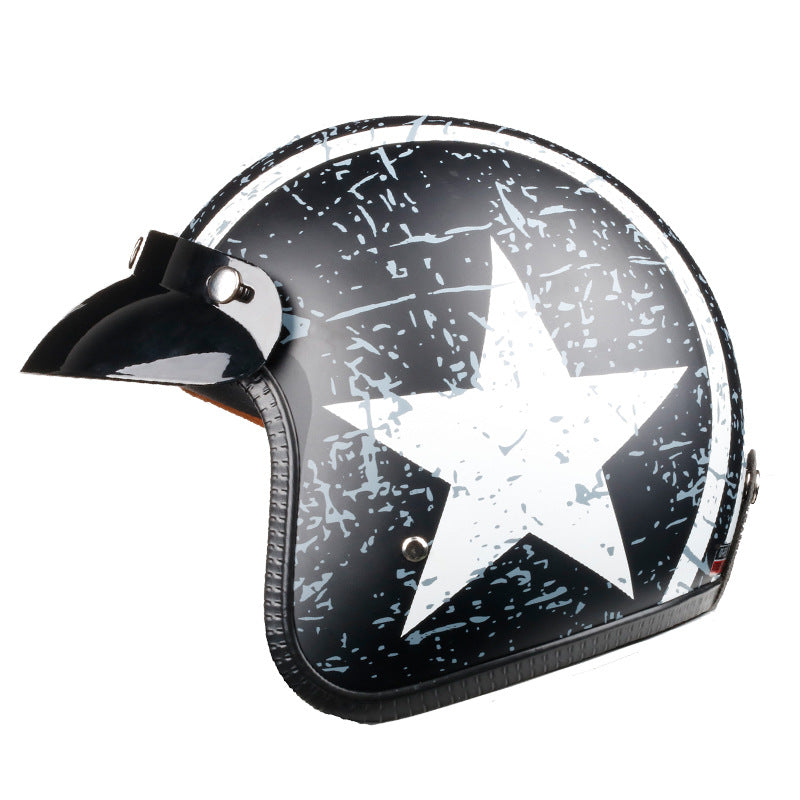 Retro star-shaped convertible motorcycle helmet – I57