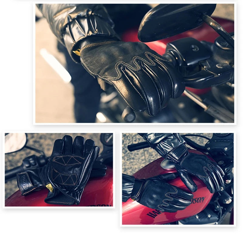 Vintage sheepskin motorcycle gloves-G40