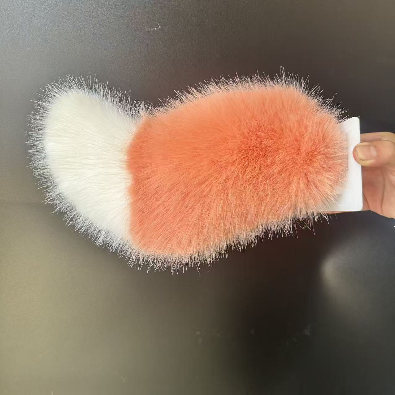 Plush fox tail prop for motorcycle cosplay – remote and voice-controlled-P01