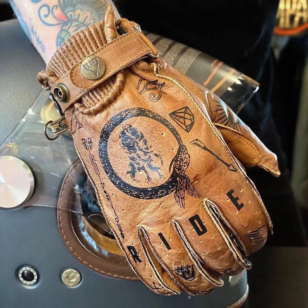Retro Harley-Style Full-Finger Motorcycle Gloves-G43