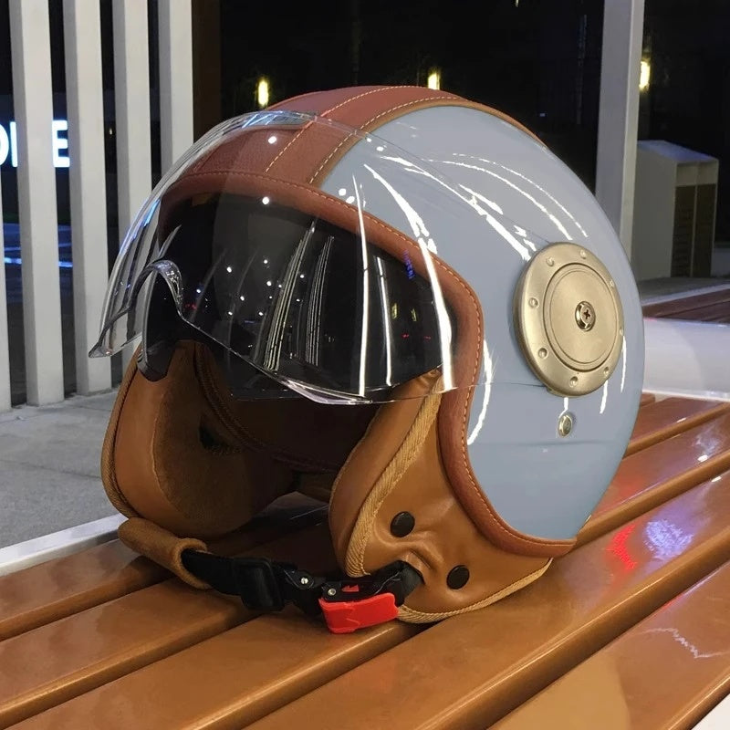 Dual-lens open-back Bluetooth motorcycle helmet-I27