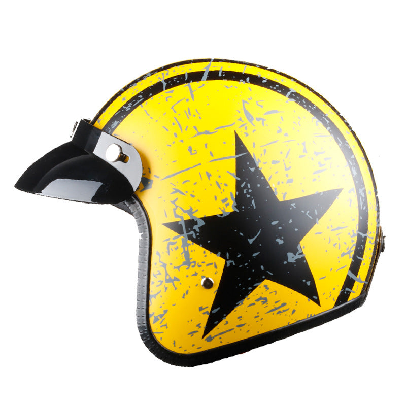 Retro star-shaped convertible motorcycle helmet – I57