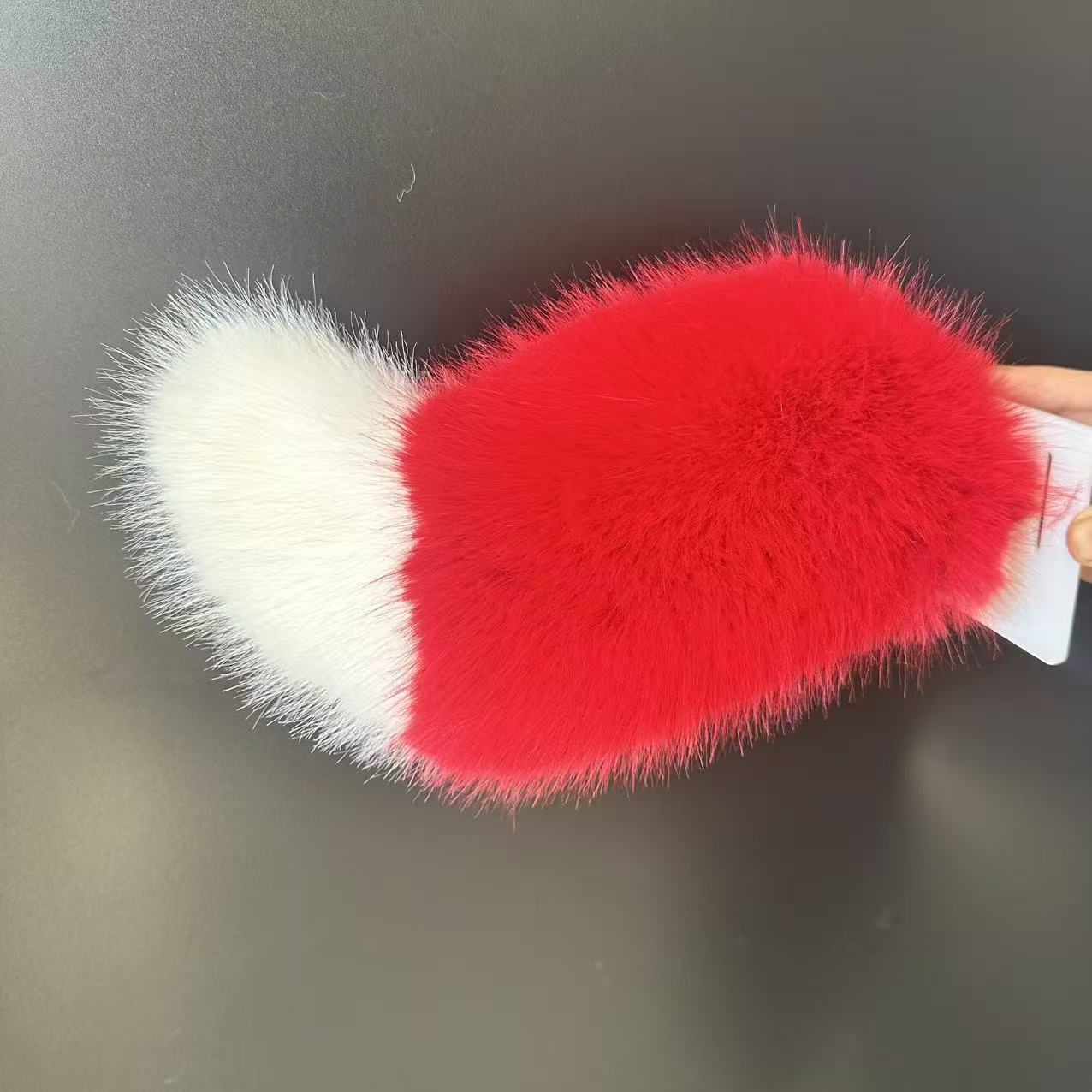 Plush fox tail prop for motorcycle cosplay – remote and voice-controlled-P01
