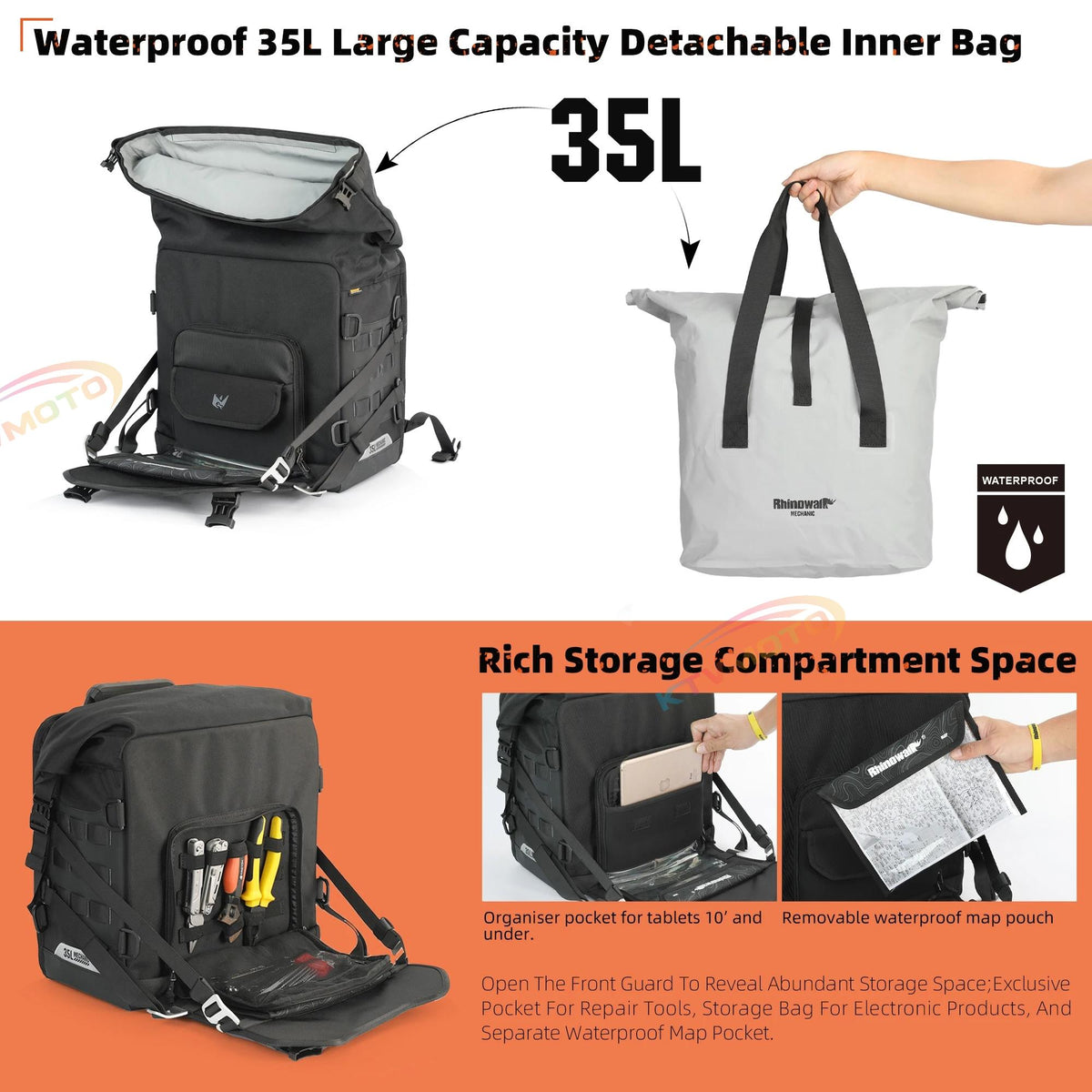 Large capacity quick-release motorcycle bag with lock hole-B25