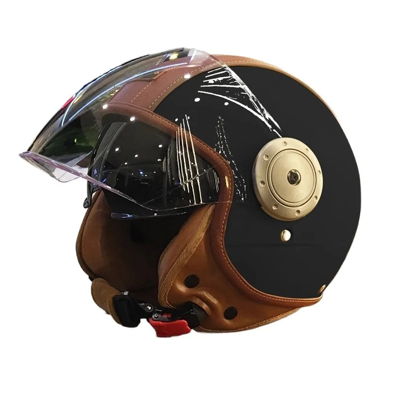 Retro electric motorcycle dual-lens smart Bluetooth helmet-I27