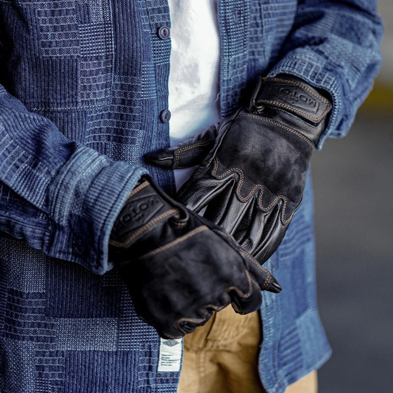 Vintage sheepskin motorcycle gloves-G40
