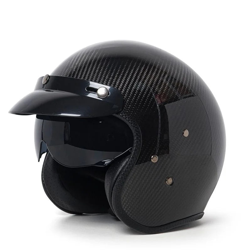 Stylish Textured Carbon Fiber Cycling Half-Helmet-I34