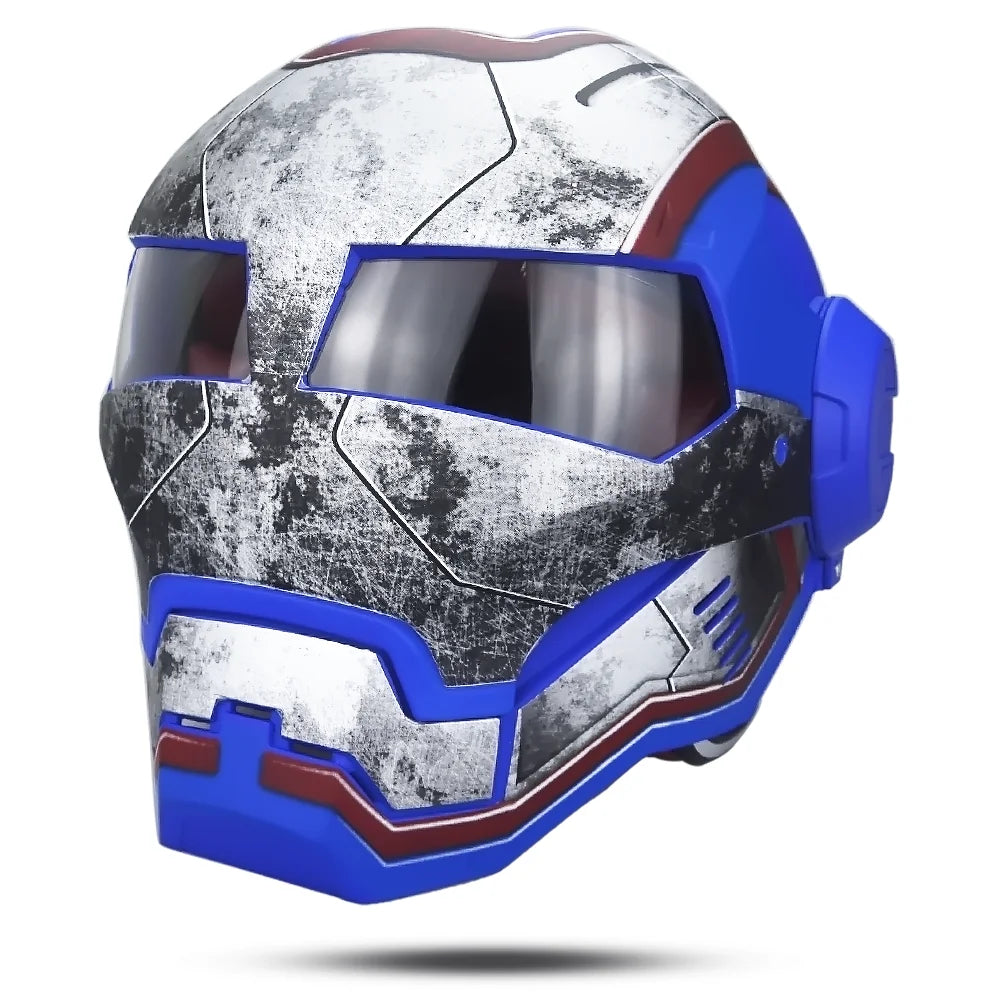 DOT Iron Man/Iron Patriot Motorcycle Helmet-I11
