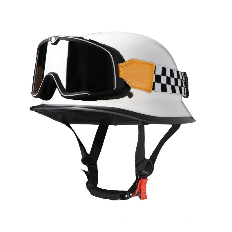 DOT Retro Motorcycle Cool Goggles Half Helmet-I12