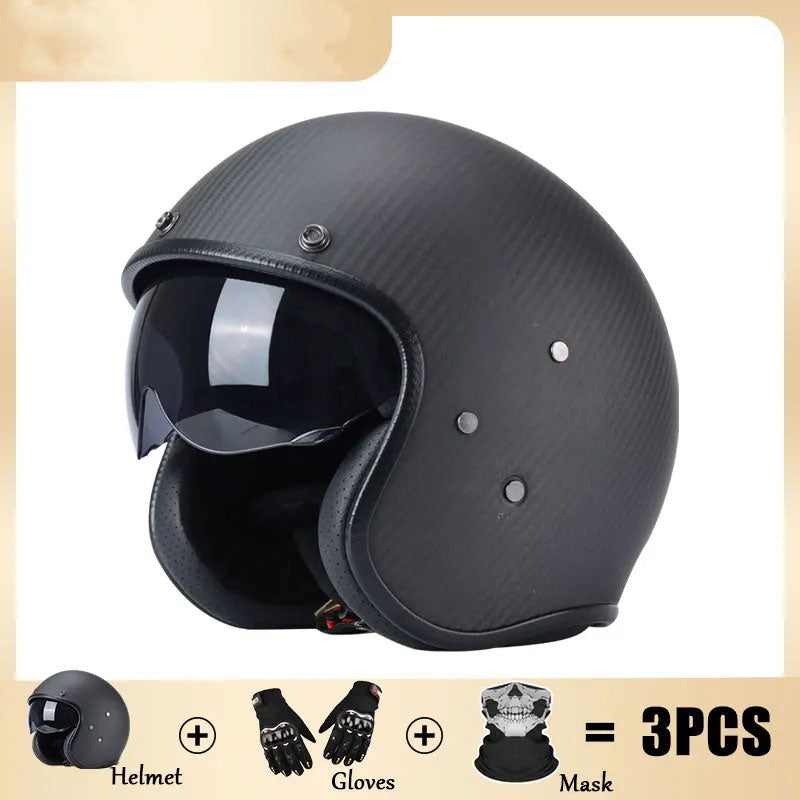 Stylish Textured Carbon Fiber Cycling Half-Helmet-I34