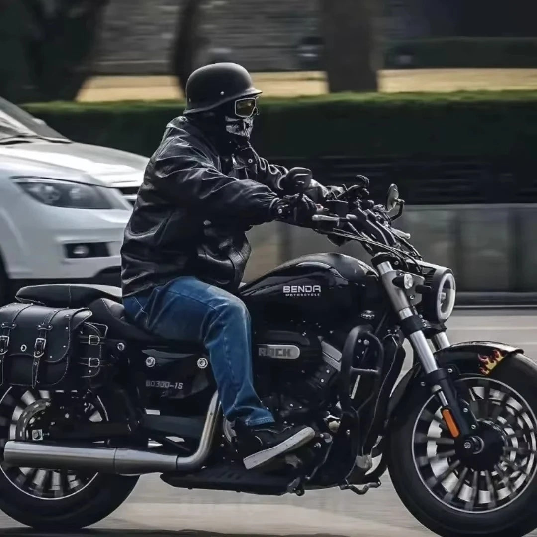 DOT Retro Motorcycle Cool Goggles Half Helmet-I12