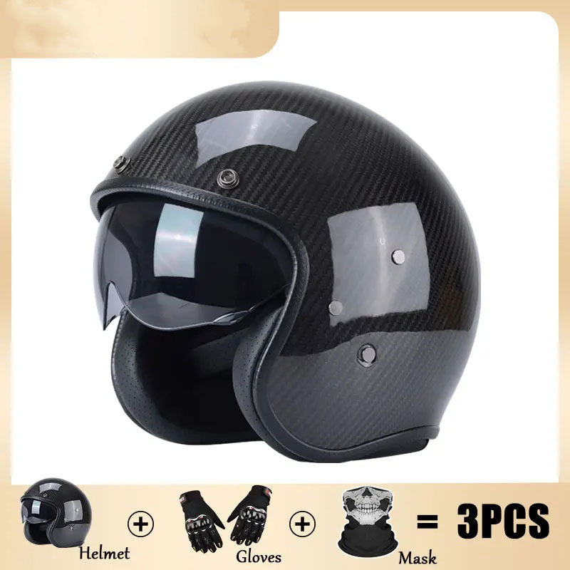 Stylish Textured Carbon Fiber Cycling Half-Helmet-I34