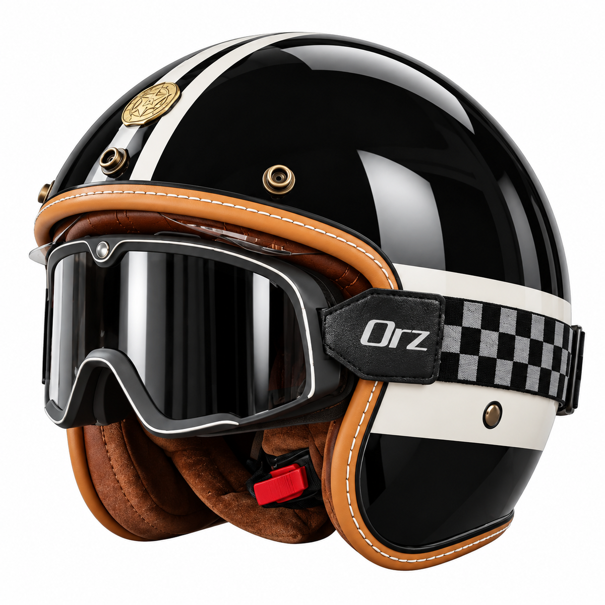 KTVMOTO Retro-style open-face motorcycle helmet-I25