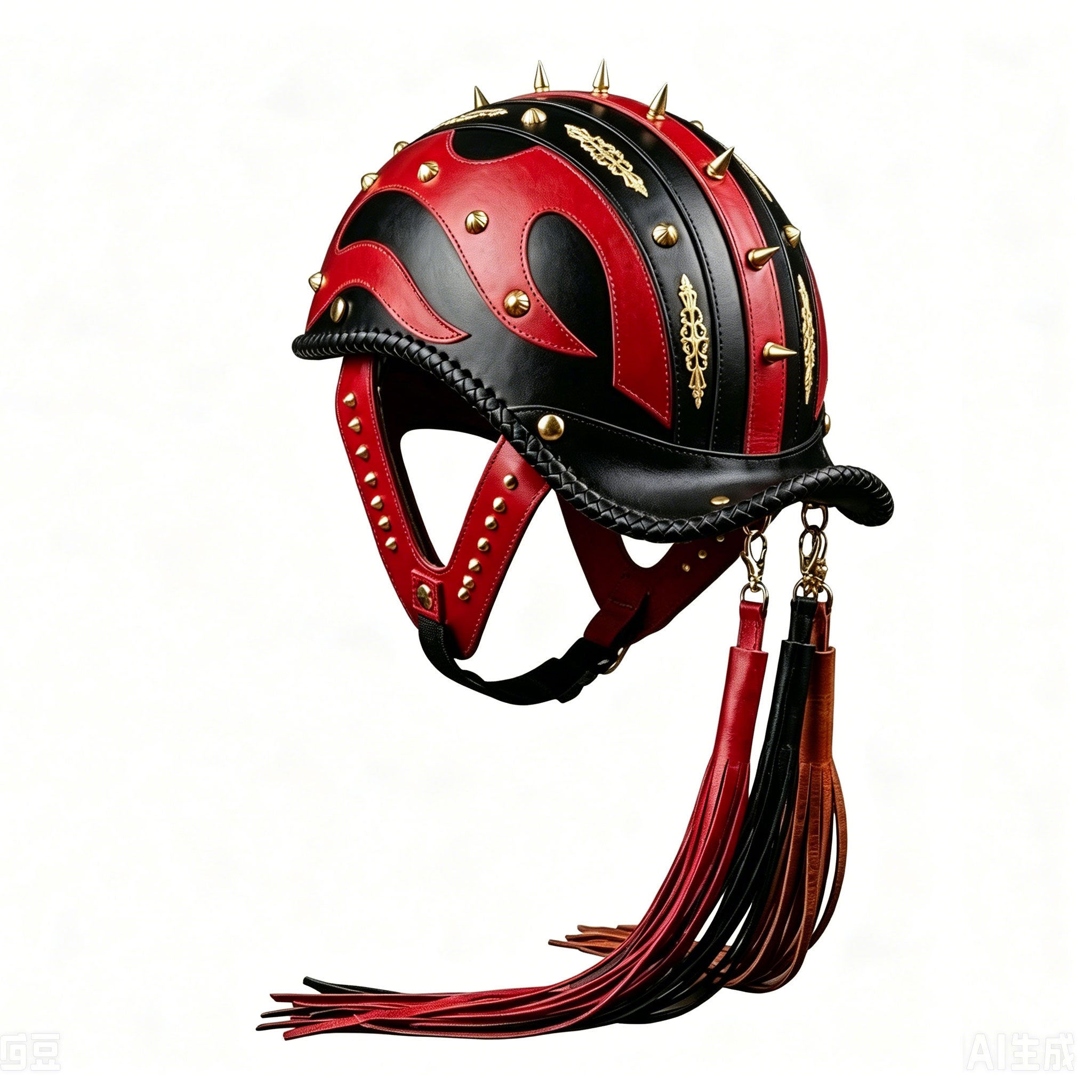 Retro Genuine Leather Alligator Bone Helmet-I130