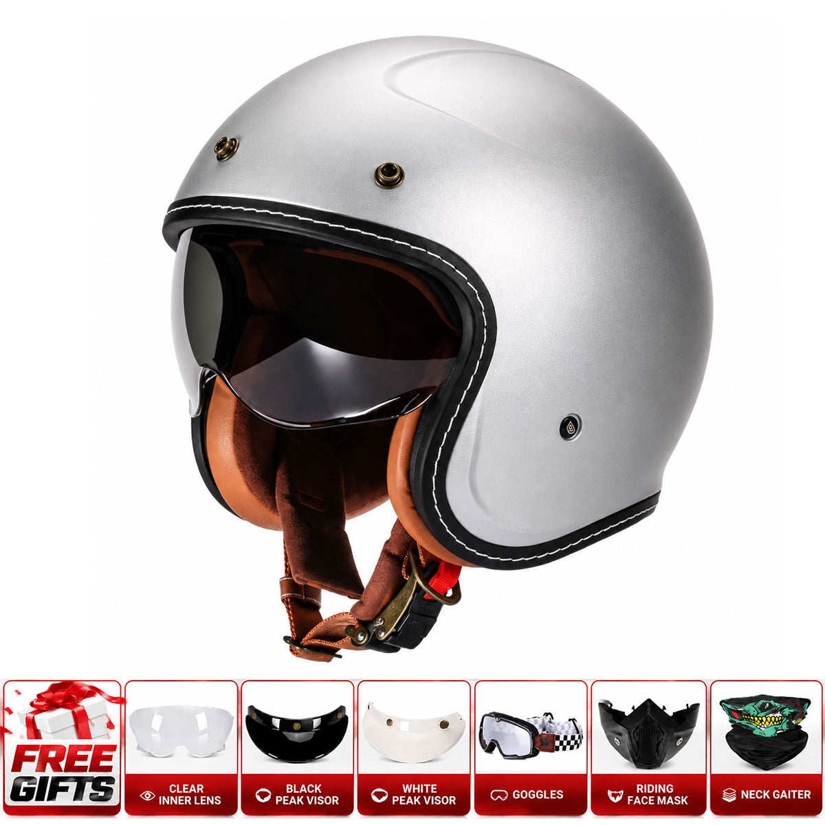 Retro-style graffiti cruiser motorcycle helmet-I303