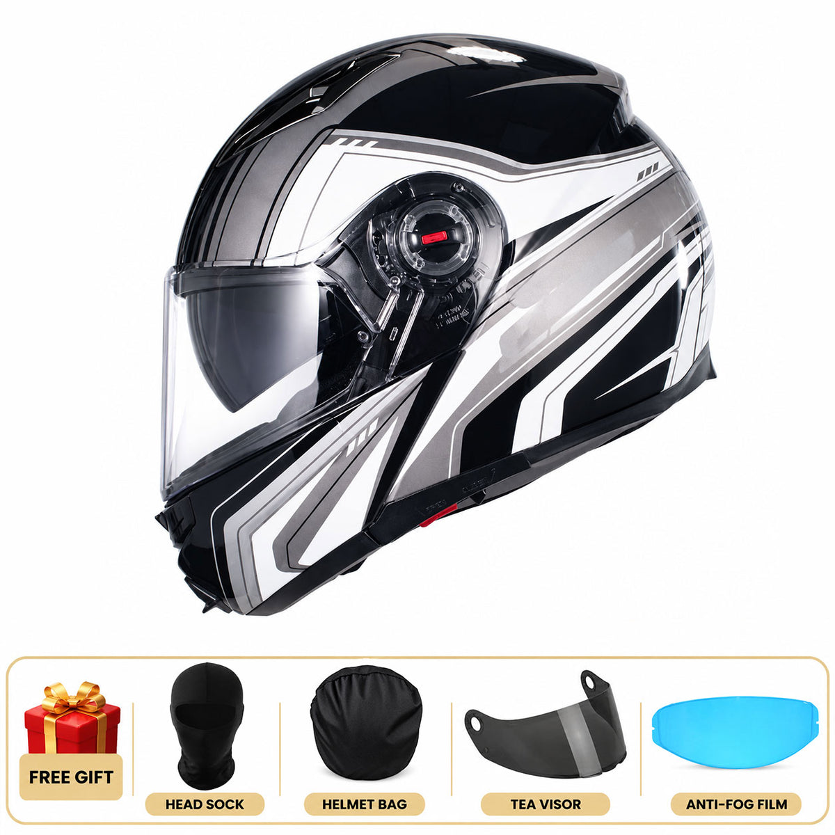Modular Motorcycle Helmet with Dual Visors for Touring-I311