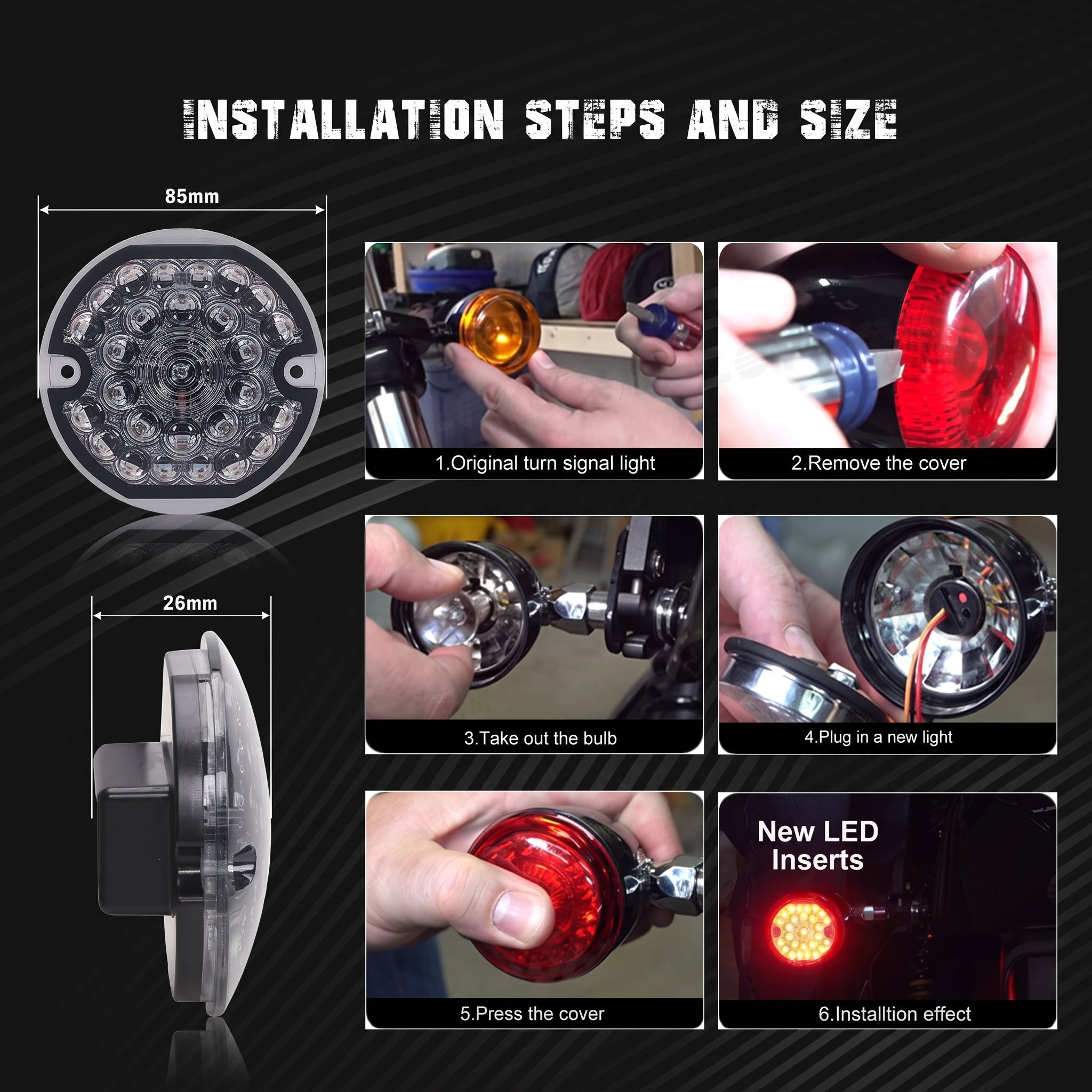 1157 LED Peacock Turn Signal Lights for Harley Moto – D21