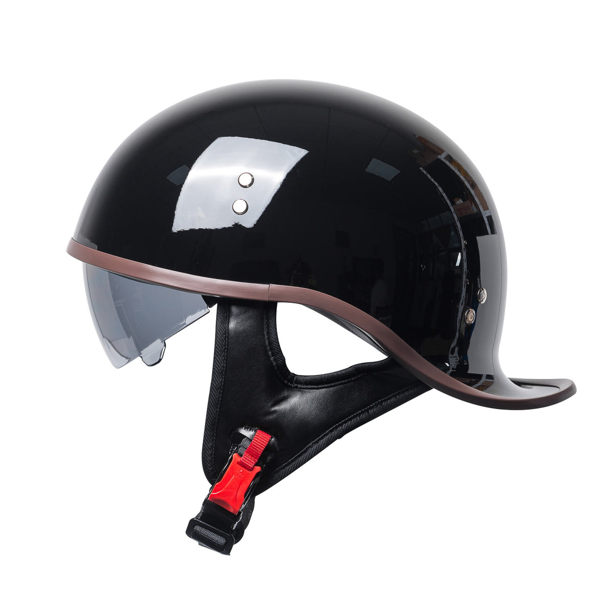 KTVMOTO Vintage Half Helmet with Visor – Retro Motorcycle Helmet-I277