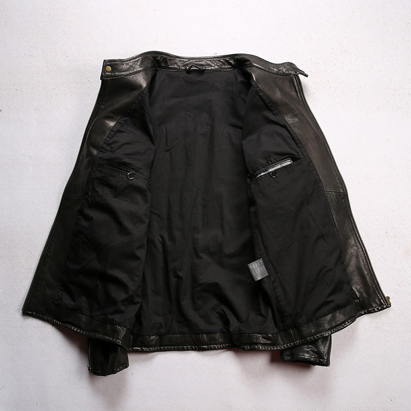 Beckham same leather jacket-A08