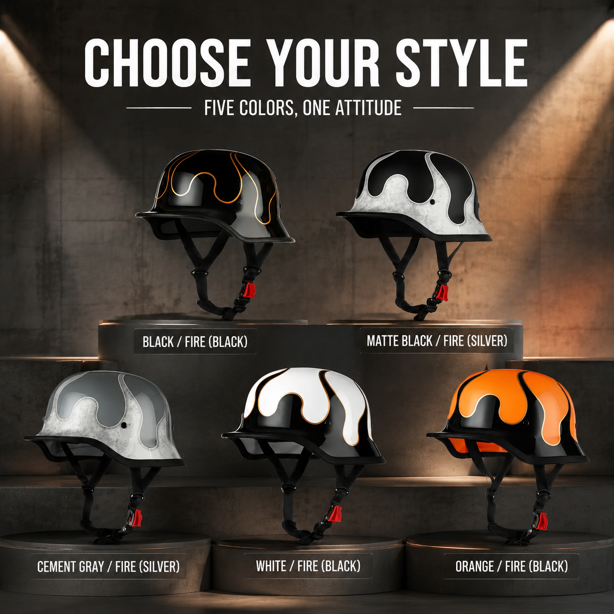 Retro Harley Cruiser Motorcycle Half Helmet-I142