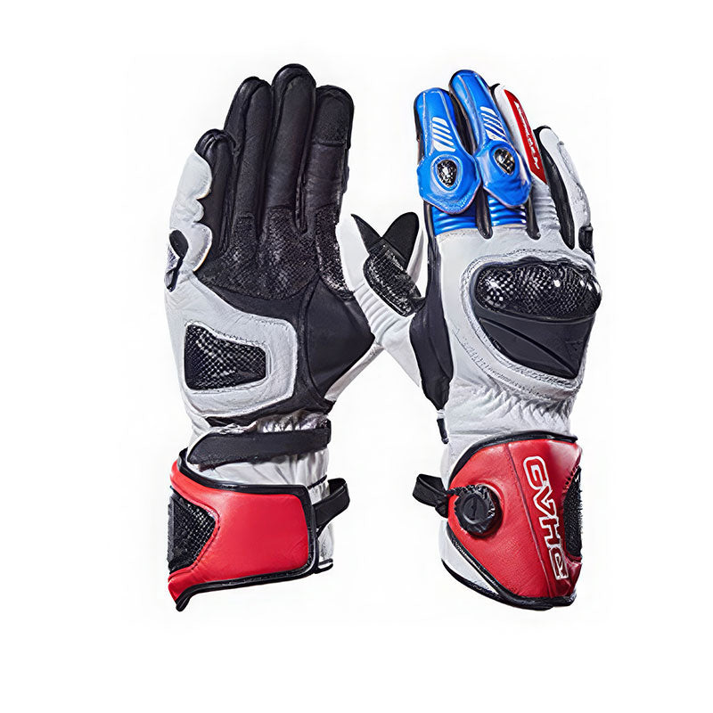 Genuine leather cycling gloves with carbon fiber shock protection-G29