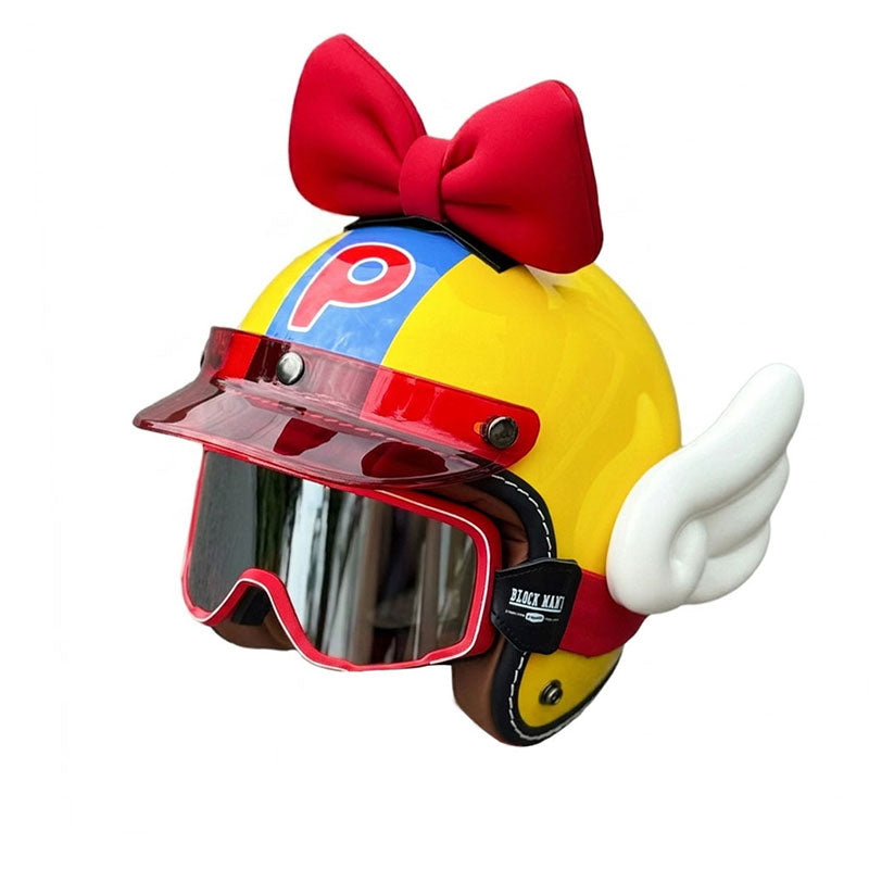 Retro motorcycle helmet three-quarter helmet-I33