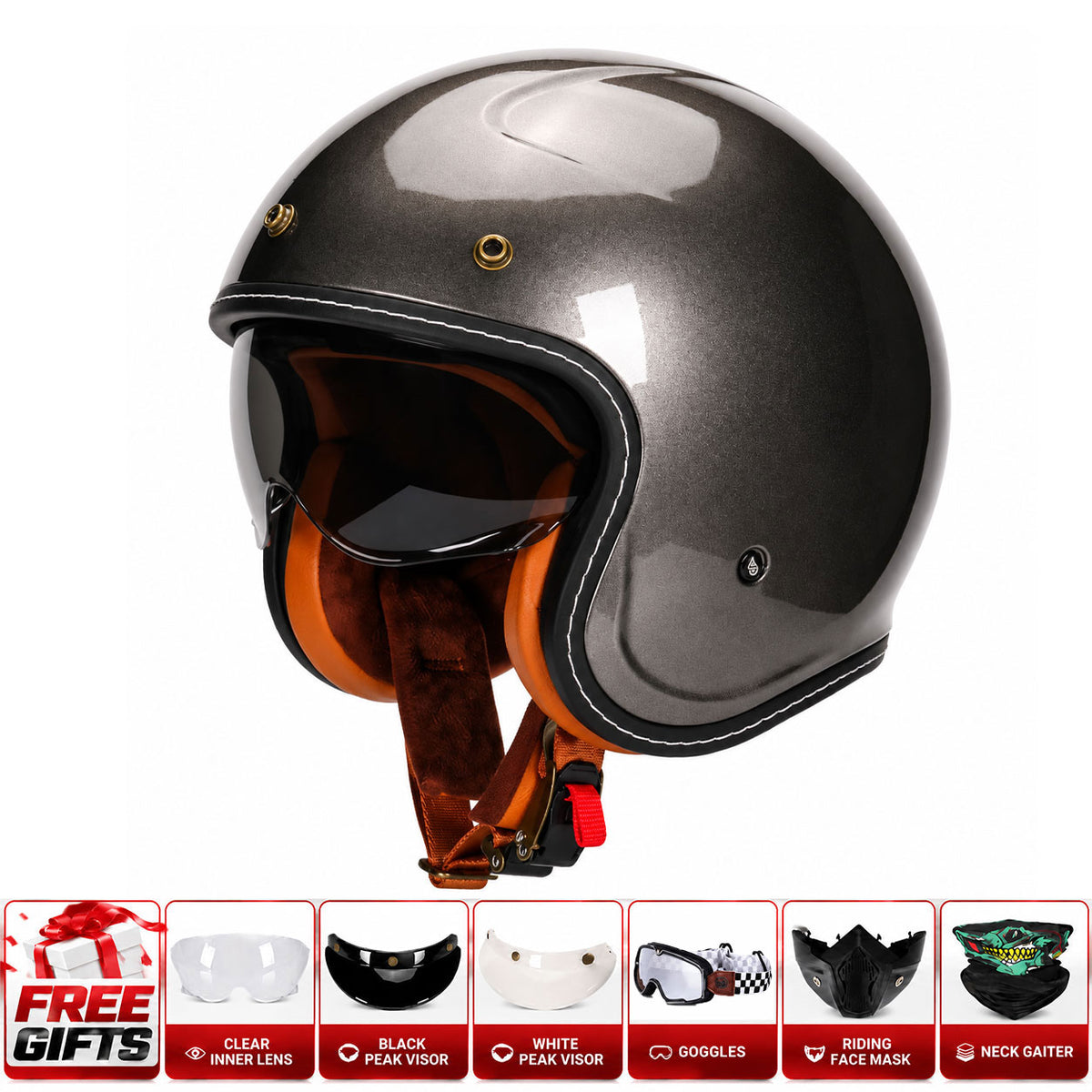 Retro-style graffiti cruiser motorcycle helmet-I303
