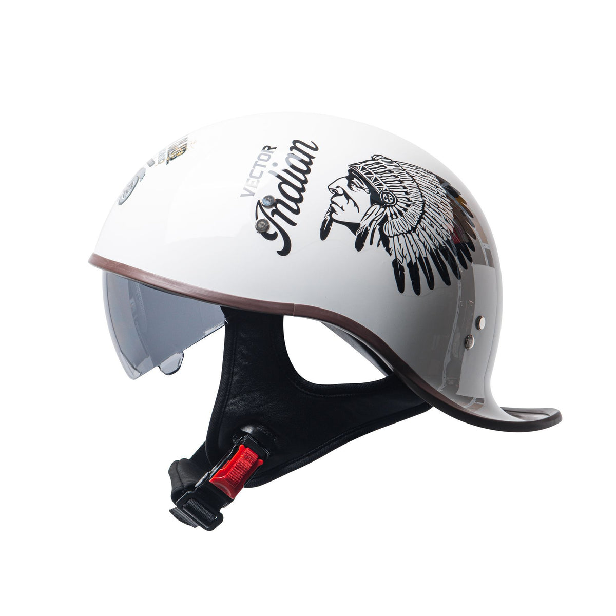 KTVMOTO Vintage Half Helmet with Visor – Retro Motorcycle Helmet-I277