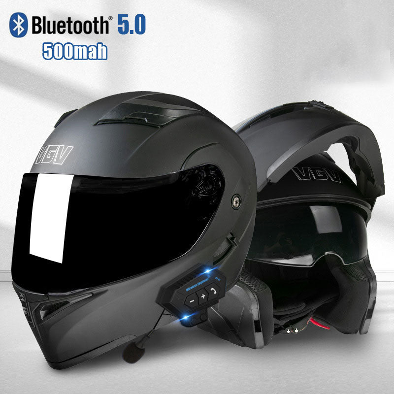 Dual Visor Flip Up Motorbike Graphic Helmet-I97