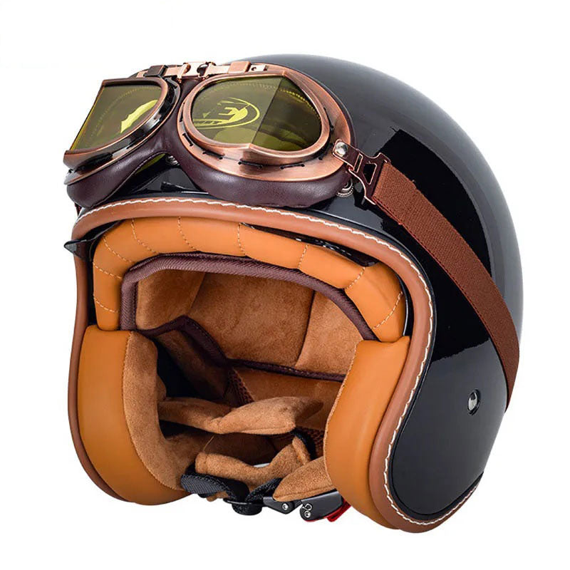 DOT Retro Motorcycle Shockproof Protective Helmet-I09