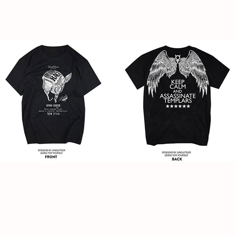 Heavyweight Retro Biker-Style Short-Sleeve T-Shirt - T01