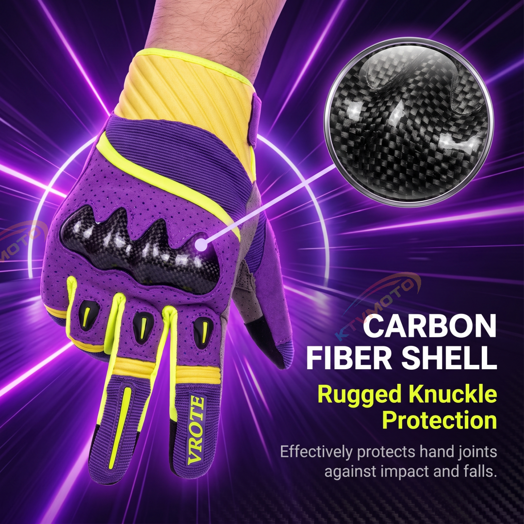 Carbon fiber breathable touchscreen motorcycle gloves-G88