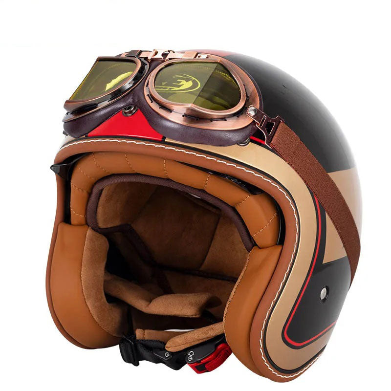 DOT Retro Motorcycle Shockproof Protective Helmet-I09