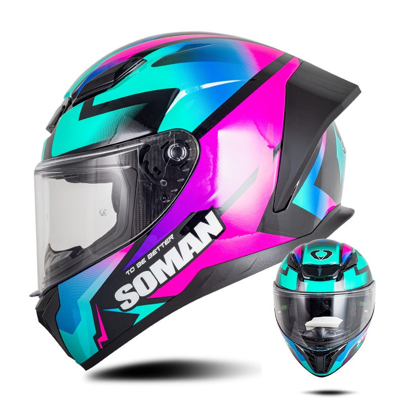 Carbon fiber textured motorcycle helmet racing equipment — I56