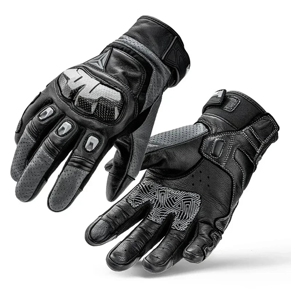 Off-road motorcycle touch screen breathable carbon fiber protective full finger gloves-G06