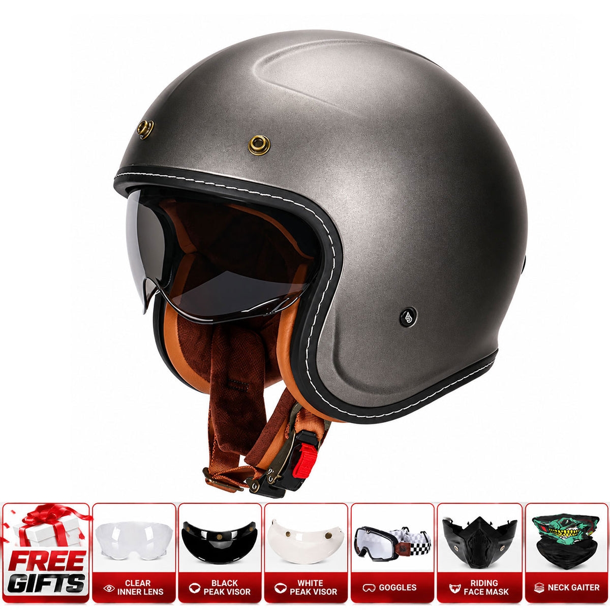 Retro-style graffiti cruiser motorcycle helmet-I303