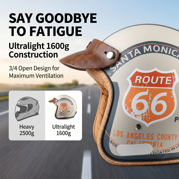 DOT Motorcycle Helmet 3/4 Half Helmet-I17