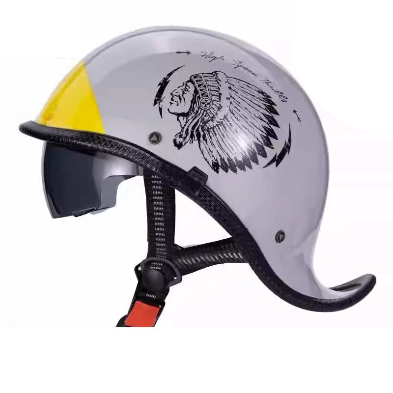 Retro motorcycle half helmet-I131