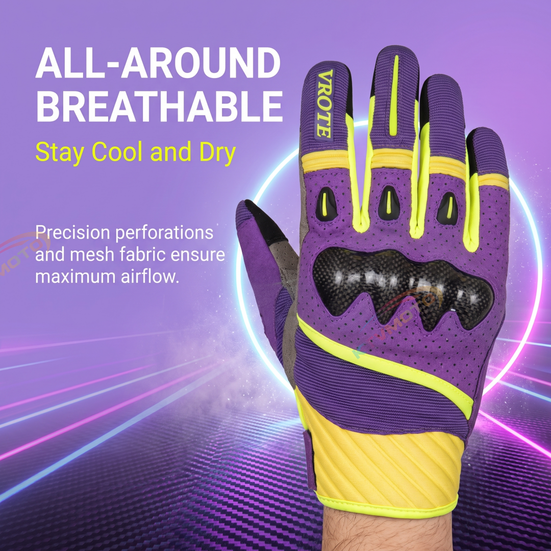 Carbon fiber breathable touchscreen motorcycle gloves-G88