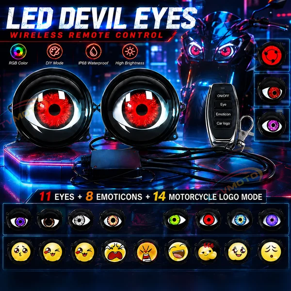 KTVMOTO Motorcycle dynamic big eyes devil eye light-D24