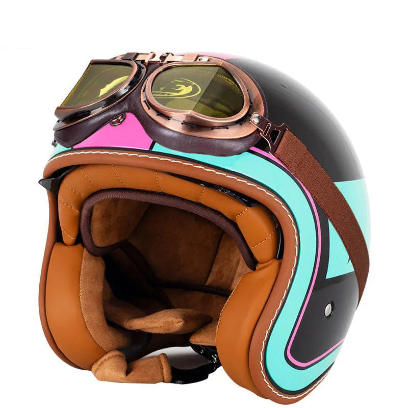 DOT Retro Motorcycle Shockproof Protective Helmet-I09