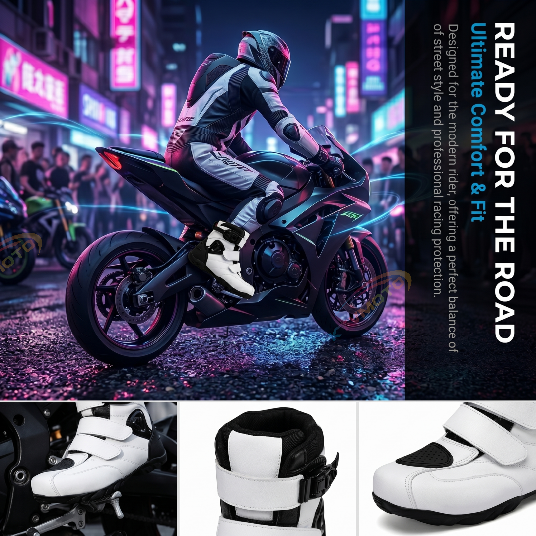Convenient Velcro Motorcycle Riding Boots-K108
