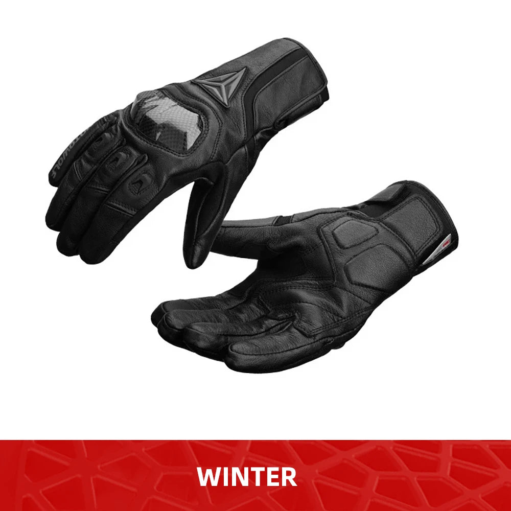 Off-road motorcycle touch screen breathable carbon fiber protective full finger gloves-G06