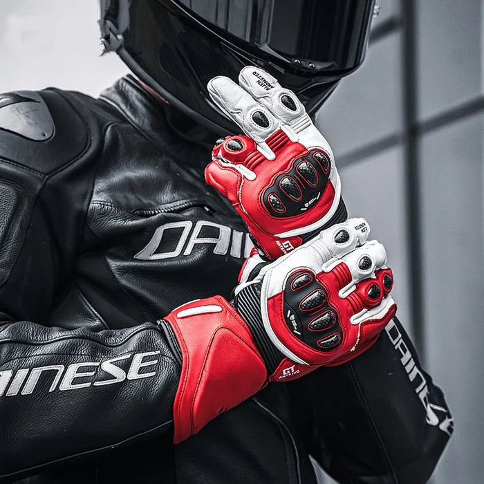CE2 Certified Carbon Fiber & Genuine Leather Track Cycling Gloves- G21