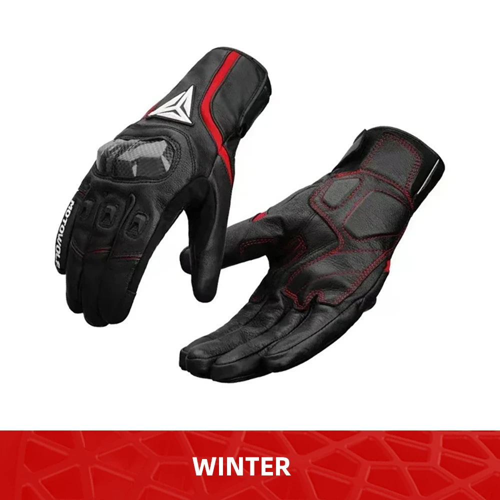 Off-road motorcycle touch screen breathable carbon fiber protective full finger gloves-G06