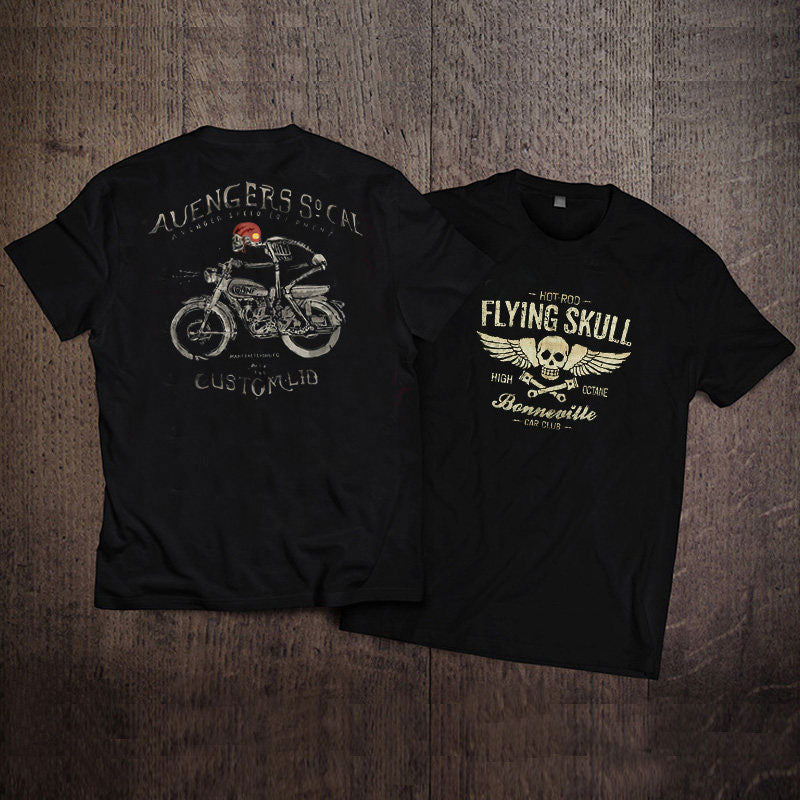 Heavyweight Retro Biker-Style Short-Sleeve T-Shirt - T01