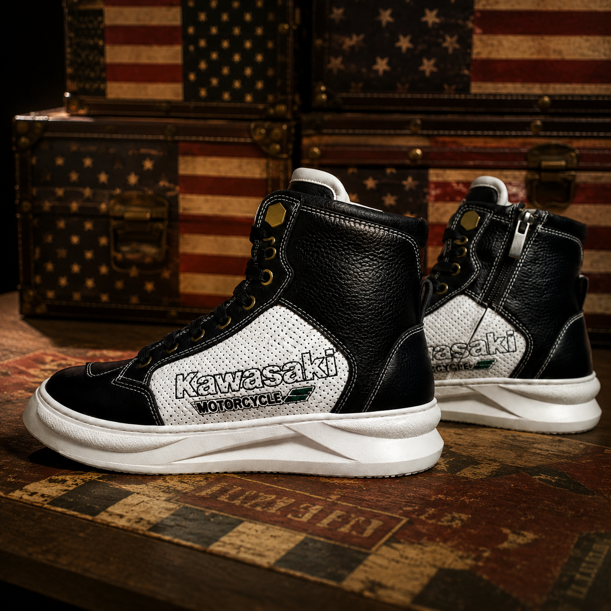 Custom DIY Leather (Cowhide) Motorcycle Riding Boots-K169